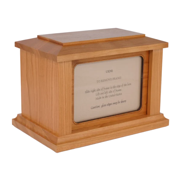 Rectangle Photo Cherry Urn [Wood]